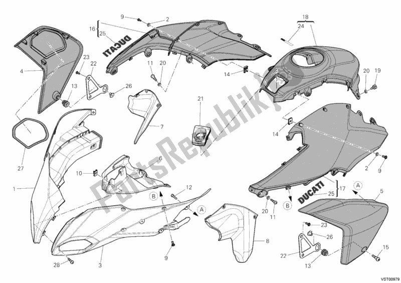 Tutte le parti per il 34a - Carenatura del Ducati Multistrada 1200 S Touring USA 2011